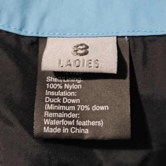 Obermeyer Ridge Line Down-Filled Ski Jacket Black/Sky Blue– Women’s Size 8 - Picture 9 of 13